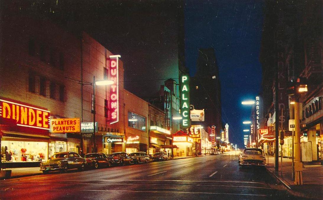 Elm Street at Night, Coming & Going — 1950s | Flashback : Dallas
